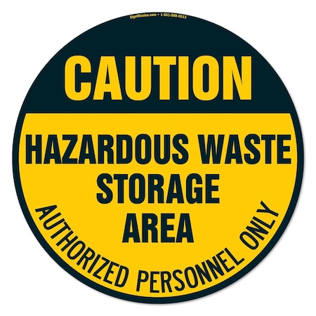 Signmission Hazardous Waste 16in Non-Slip Floor Marker, 3PK, 16 in L, 16 in H, FD-2-C-16-3PK-99927 FD-2-C-16-3PK-99927